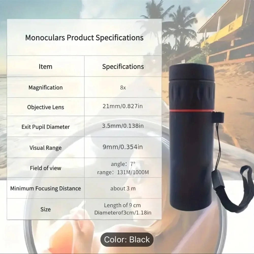 8X HD Magnification Monocular,